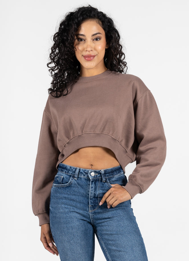 Recycled Poly/Cotton Fleece Crop Crew