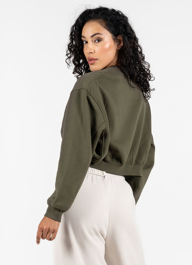 Recycled Poly/Cotton Fleece Crop Crew