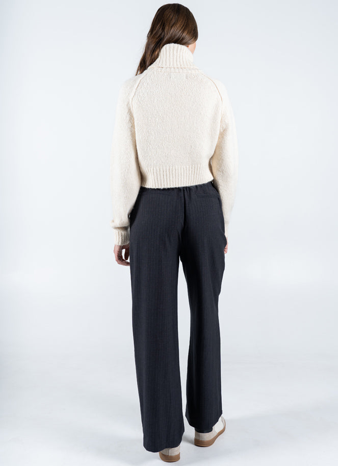 Double Waistband Pinstripe Pant