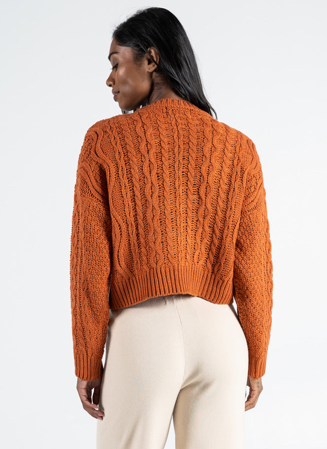 Crop Cable Knit Sweater