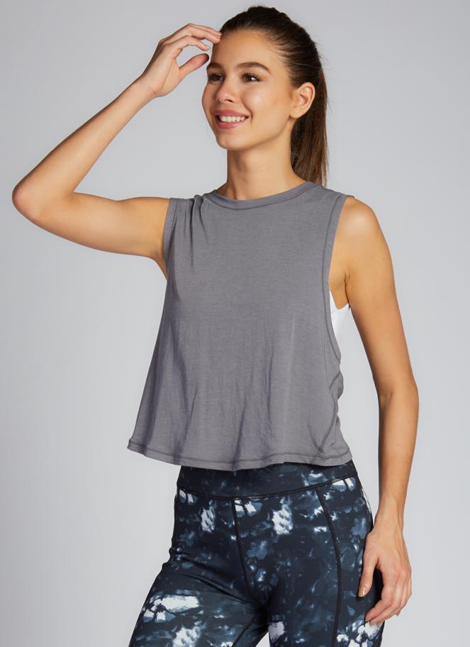 Aloe Yarn Crop Cross Back Top