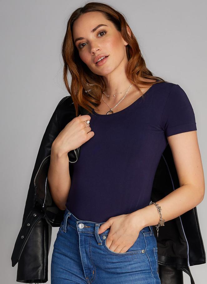 Bamboo S/S Scoop Neck Top
