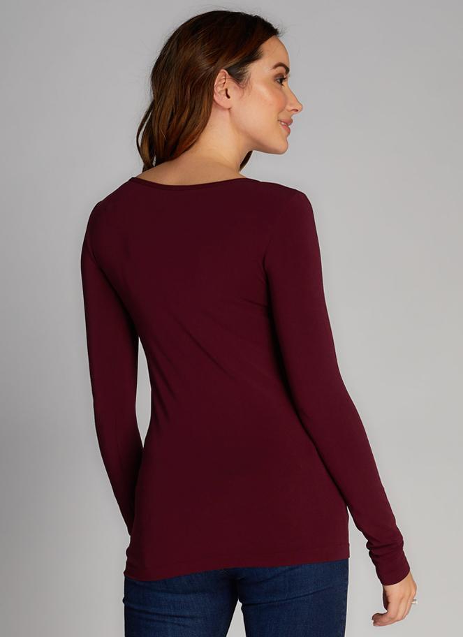 Bamboo V-Neck Long Sleeve Top