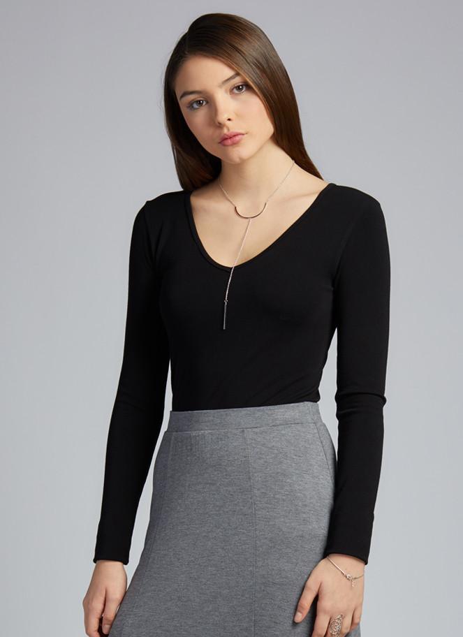 Bamboo V-Neck Long Sleeve Top