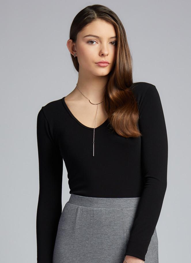 Bamboo V-Neck Long Sleeve Top