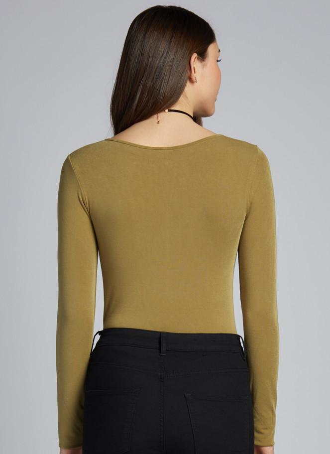 Bamboo V-Neck Long Sleeve Top