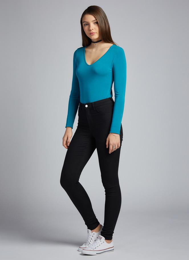 Bamboo V-Neck Long Sleeve Top
