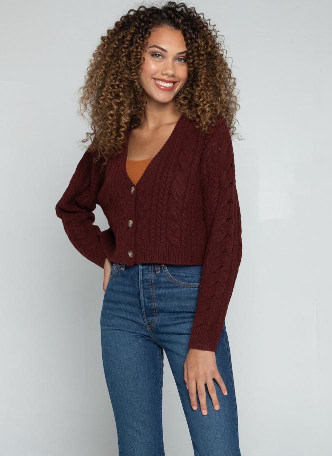Cable Knit Crop Cardigan
