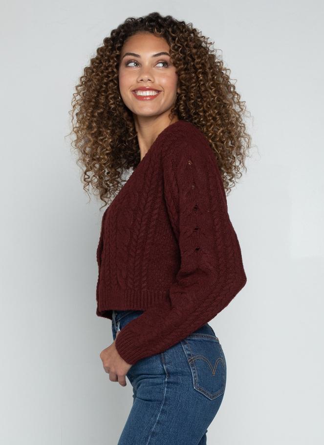 Cable Knit Crop Cardigan