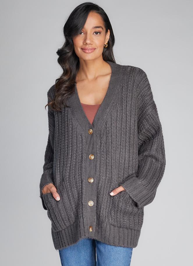 Cable Knit Button Down Cardigan