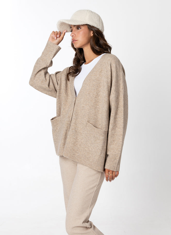Knit Relaxed Fit Button Cardigan